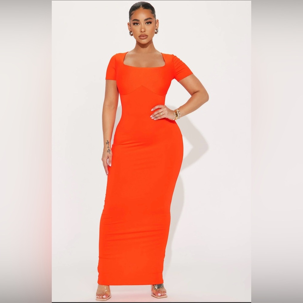Fashion Nova Short Sleeve Maxi Dress - Aqua Blue